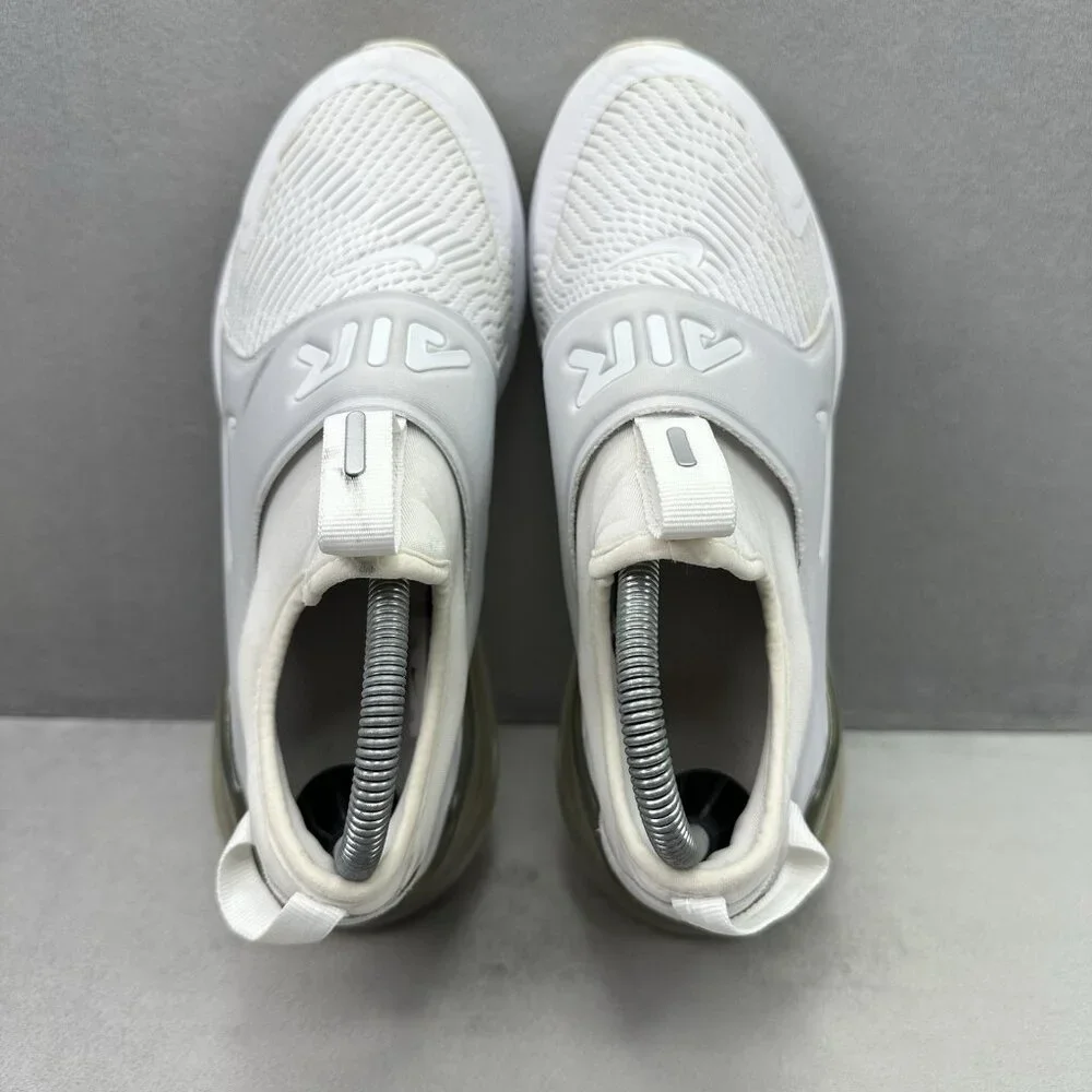 Womens 8 / 6.5Y Nike Air‎ Max 270 Extreme Shoes White / Silver Slip-On Athletic